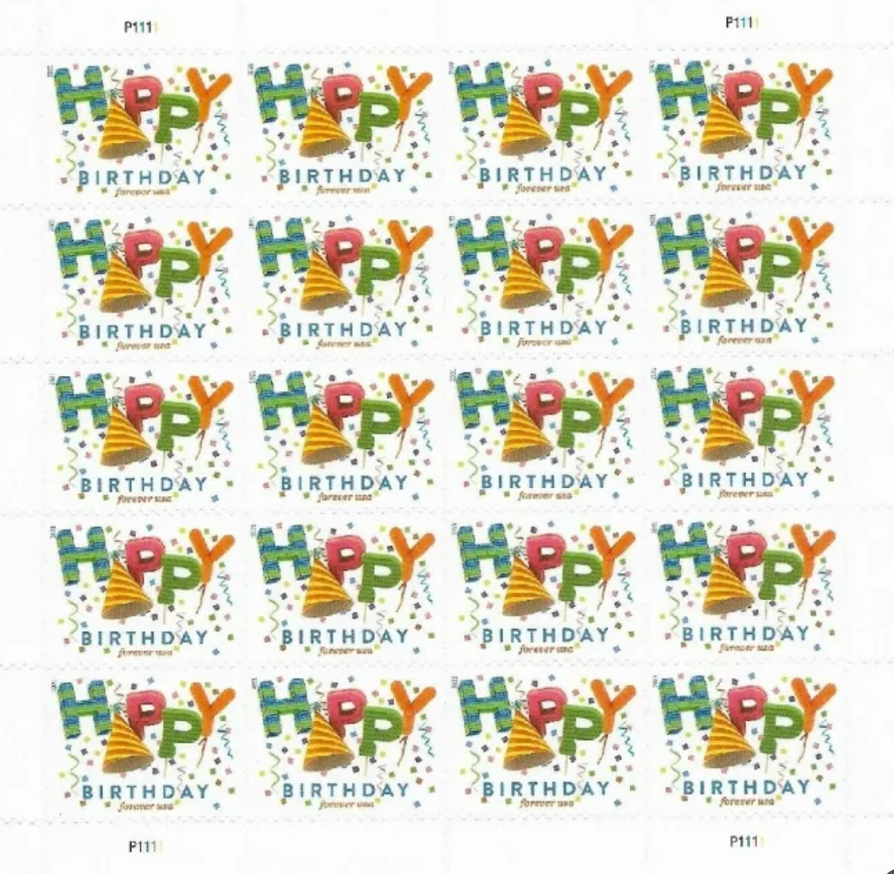 USPS Happy Birthday Forever First Class Postage Stamps