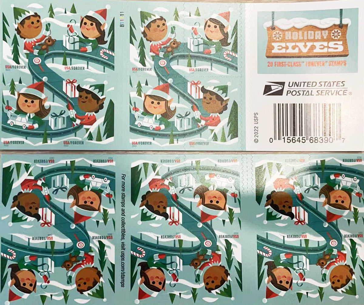 2022 USPS Holiday Elves Forever Postage Stamps – Stamps Store