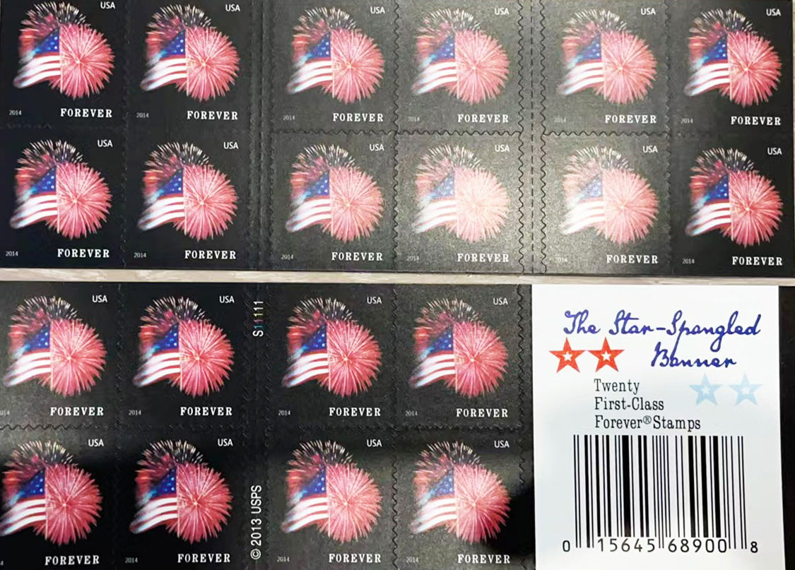 USPS Star-Spangled Banner Fireworks Forever Postage Stamps