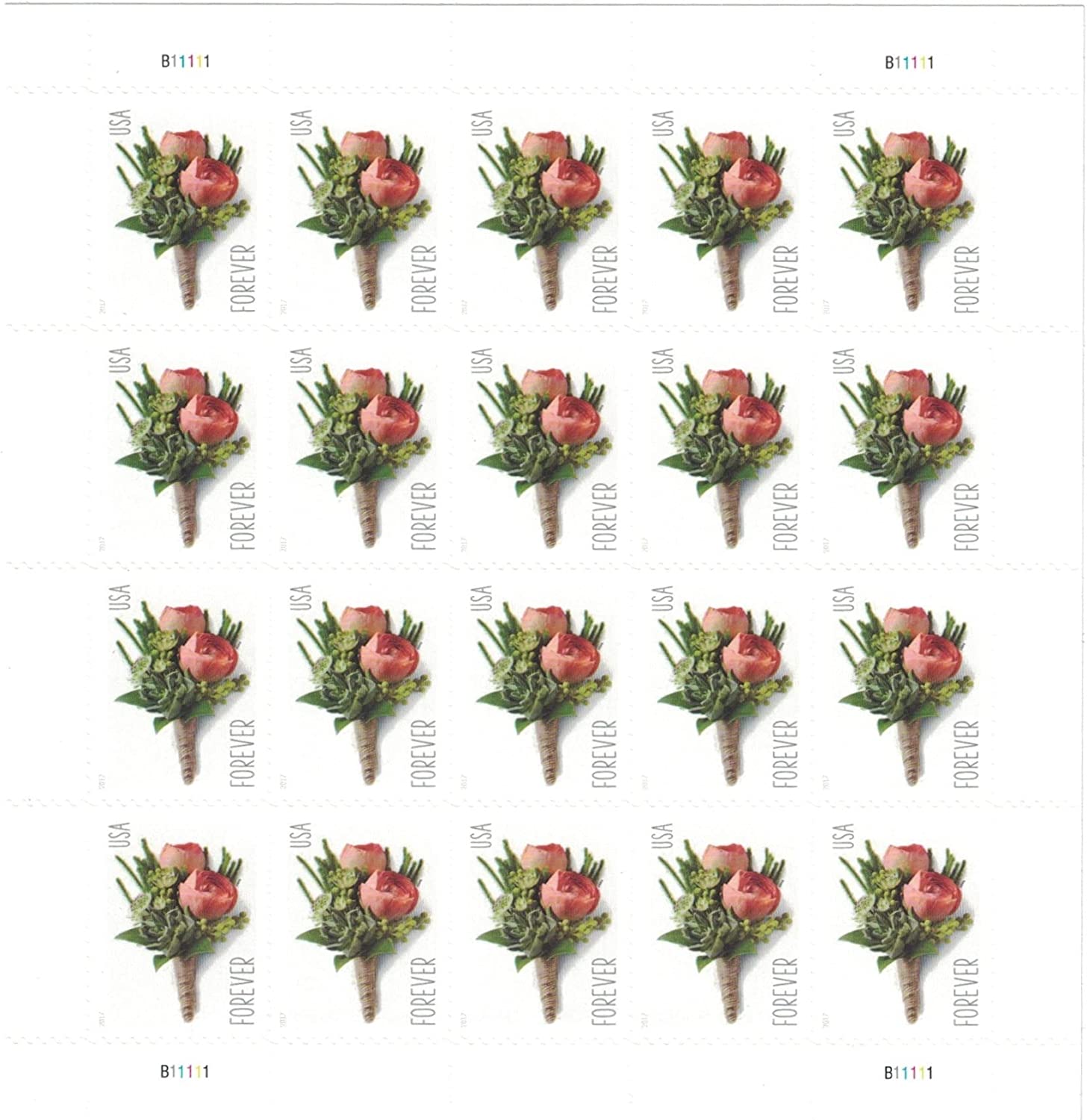 USPS Celebration Boutonniere Forever Postage Stamps