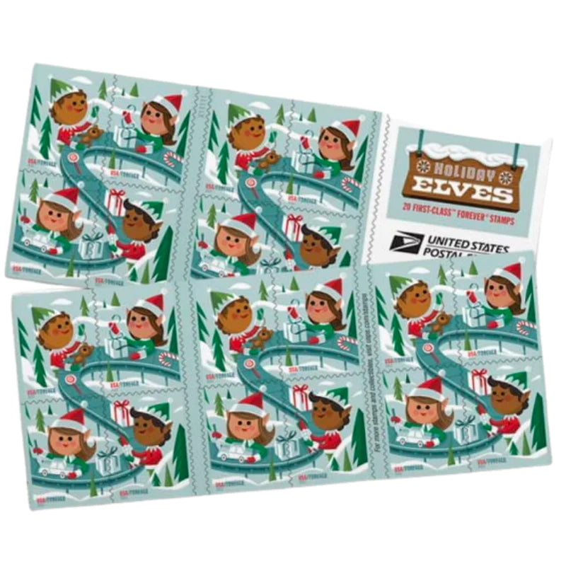 USPS Holiday Elves Forever Postage Stamps