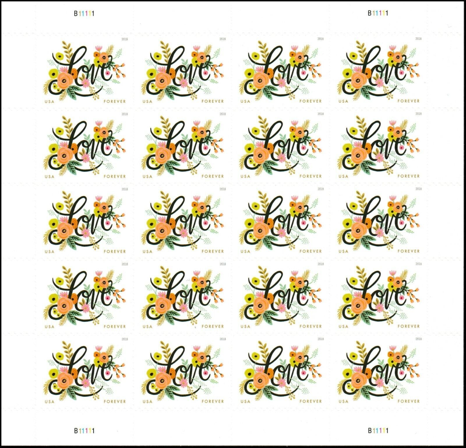 Love Flourishes Forever First Class Postage Stamps