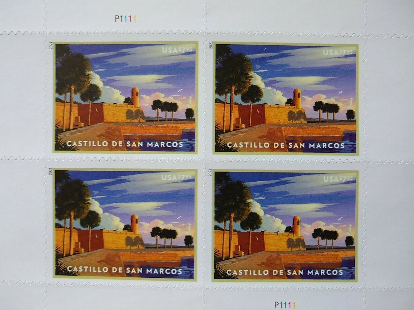 USPS Castillo de San Marcos Priority Mail Postage Stamps