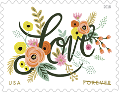 Love Flourishes Forever First Class Postage Stamps