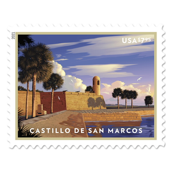 USPS Castillo de San Marcos Priority Mail Postage Stamps